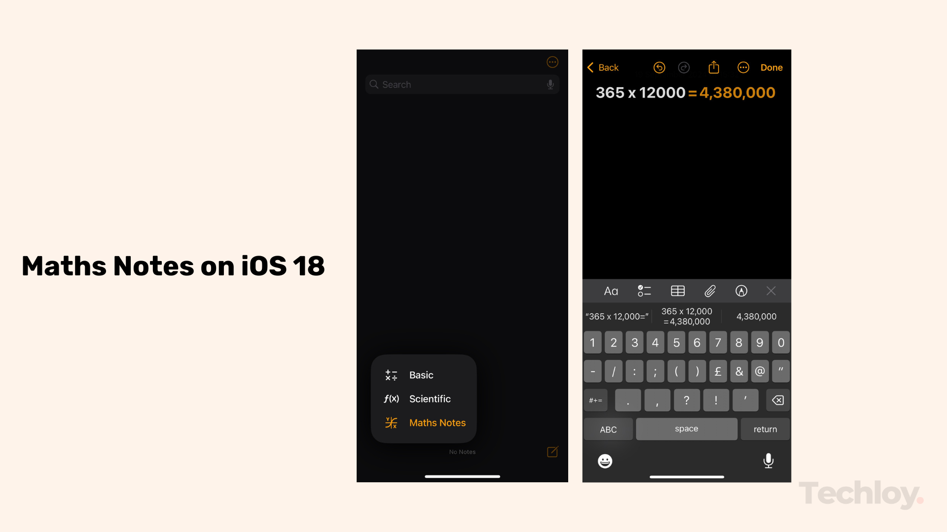 How to access and use Maths Notes on iOS 18