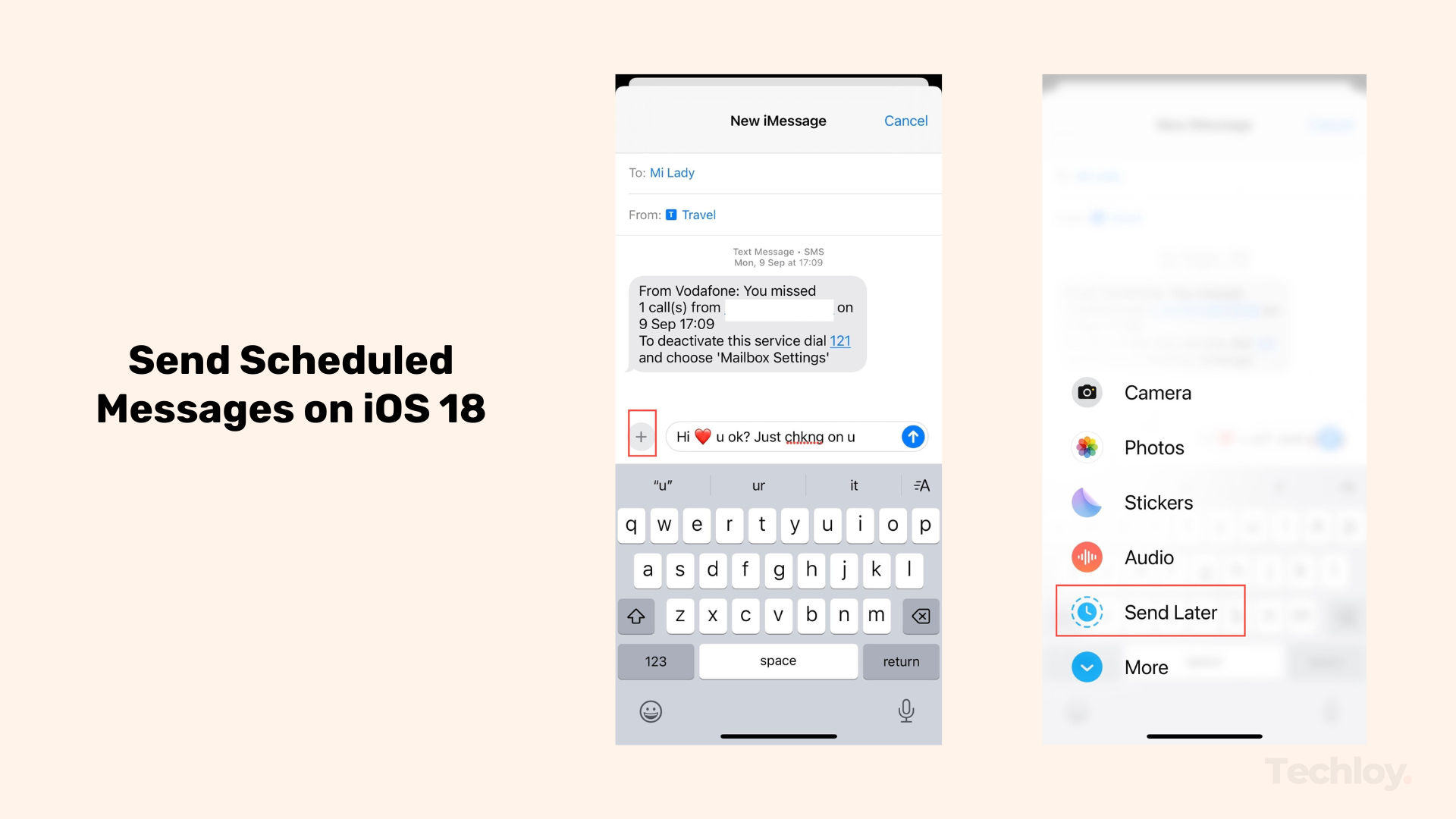 how to schedule a text message ios 18