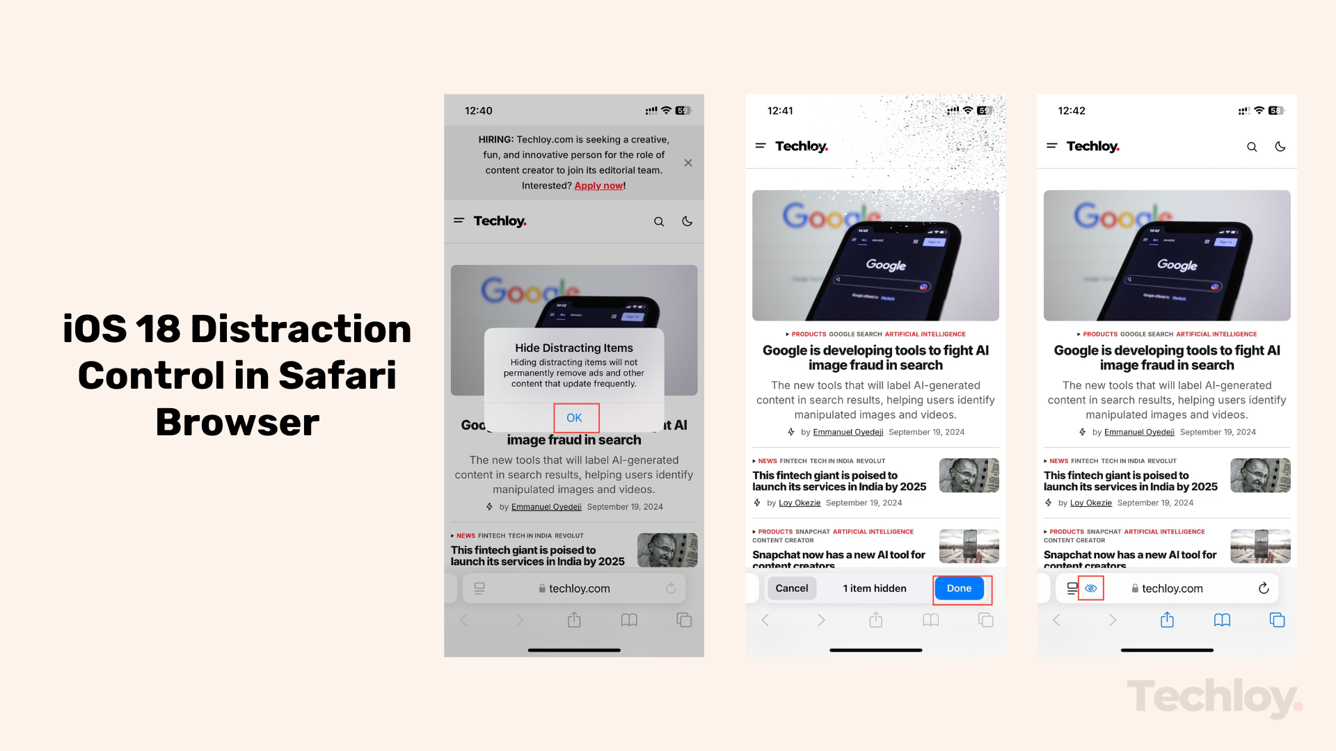 How to use iOS 18 Distraction Control in Safari Browser