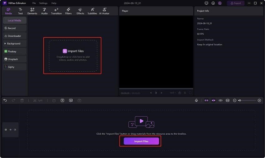 import video files in edimakor