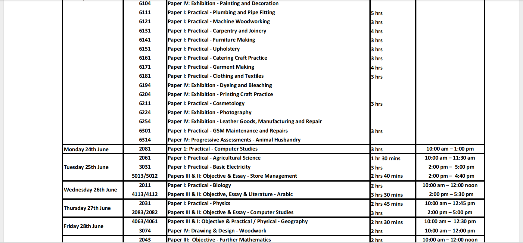 How to Check NECO Official Timetable 2024